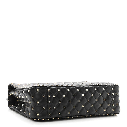 Valentino Garavani Lambskin Large Rockstud Spike Shoulder Bag Black 4 of 9