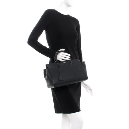 Saint Laurent Grained Calfskin Small Cabas Rive Gauche Black 2 of 12