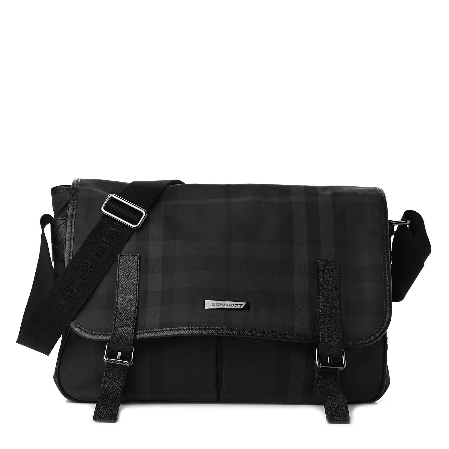 Burberry Smoked Check Medium Elgin Messenger Bag Black 1 of 8