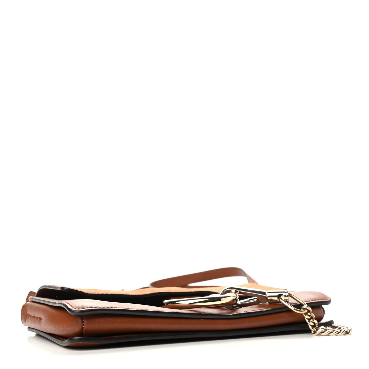 Suede Calfskin Small Faye Shoulder Bag Tobacco