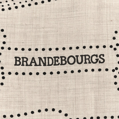 Hermes Cashmere Silk Brandebourgs Points Shawl 140 Naturel Black Vermillon 4 of 5