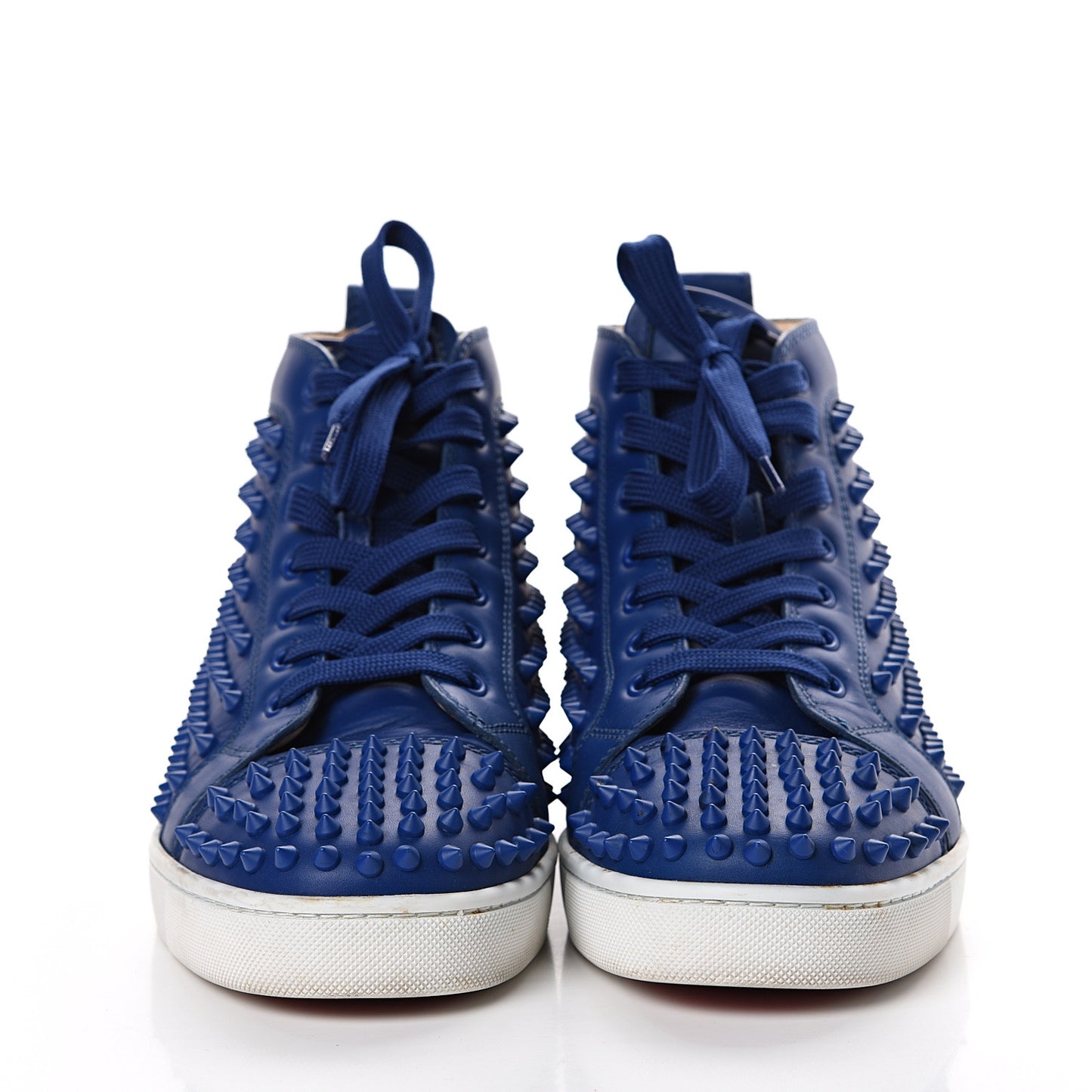 Calfskin Mens Louis Spikes Flat Sneakers 43 Neptune