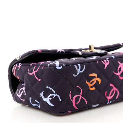 Chanel Printed Fabric Quilted Mini Rectangular Flap Black Pink Blue Yellow Orange 9 of 12
