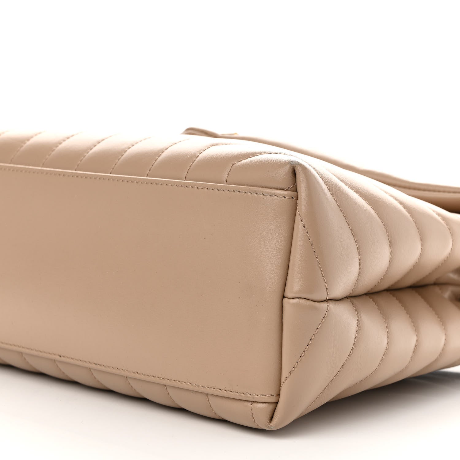 Saint Laurent Calfskin Y Quilted Monogram Medium Loulou Chain Satchel Dark Beige 12 of 13