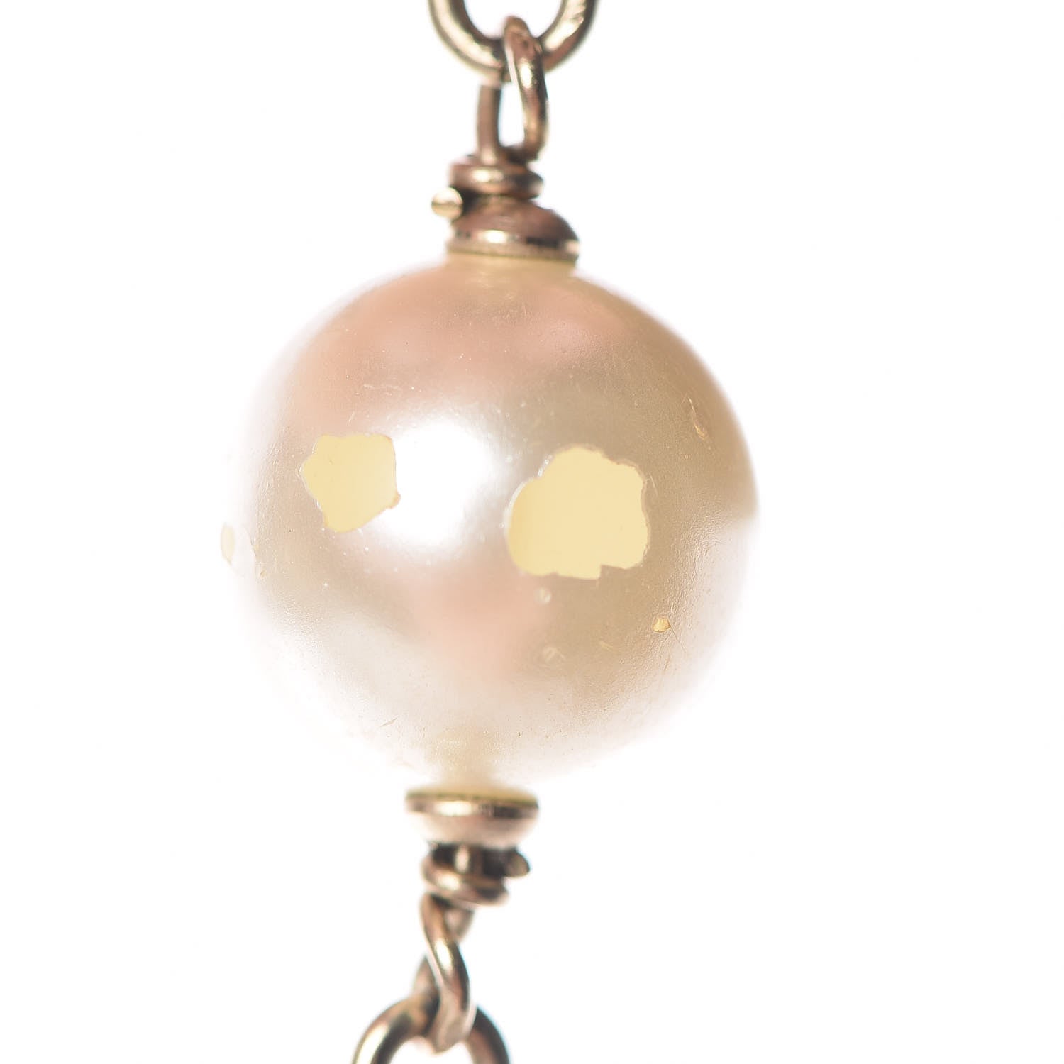 Chanel Pearl Bead Enamel CC Long Necklace Black Gold 7 of 10