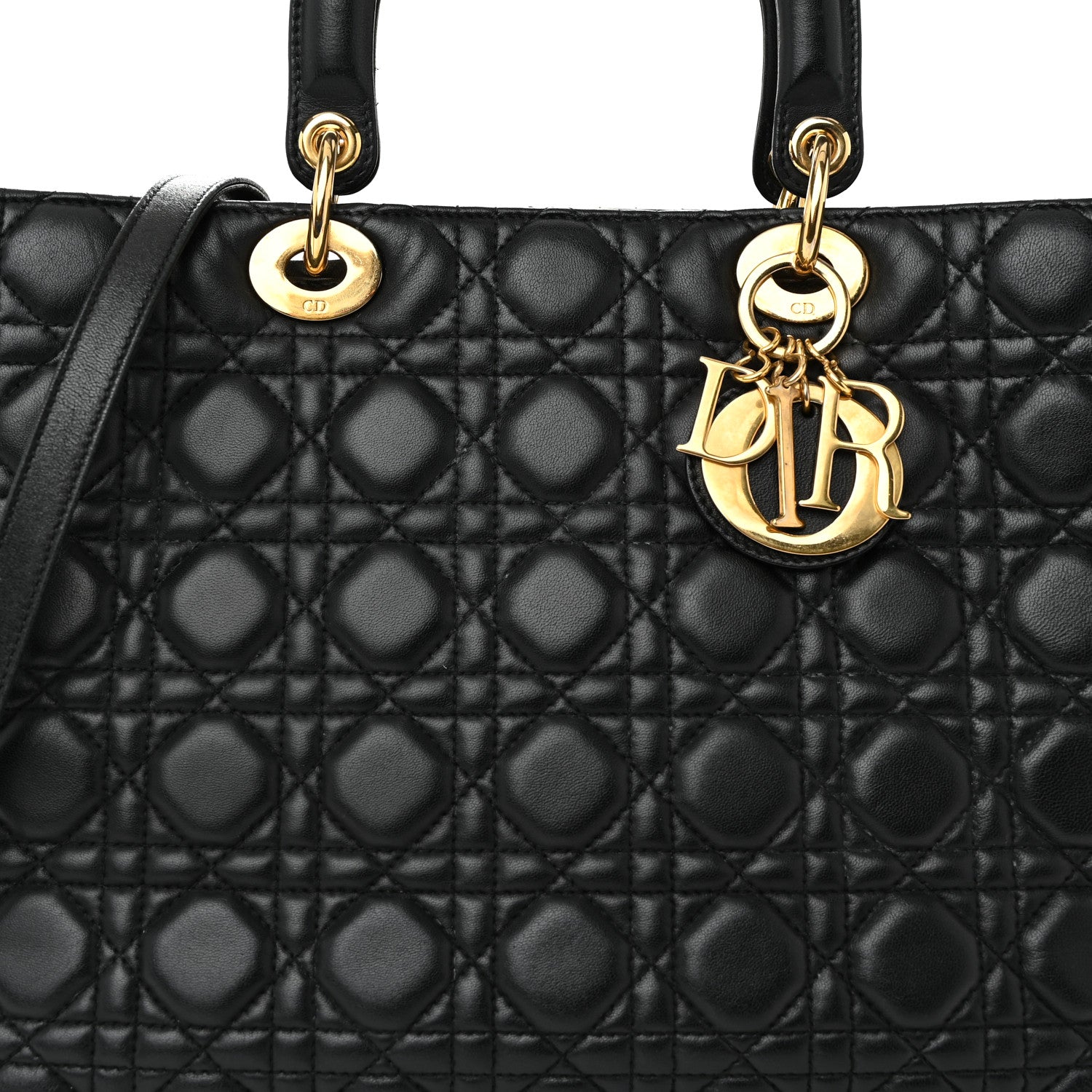 Christian Dior Lambskin Cannage Large Lady Dior Black 8 of 10