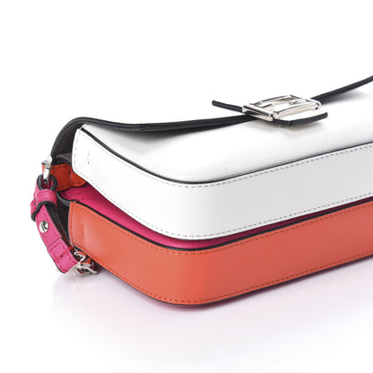 Fendi Vitello Dolce Nappa Flowerland Tri-Color Micro Double Baguette Fuxia White Ice Papavero 8 of 9