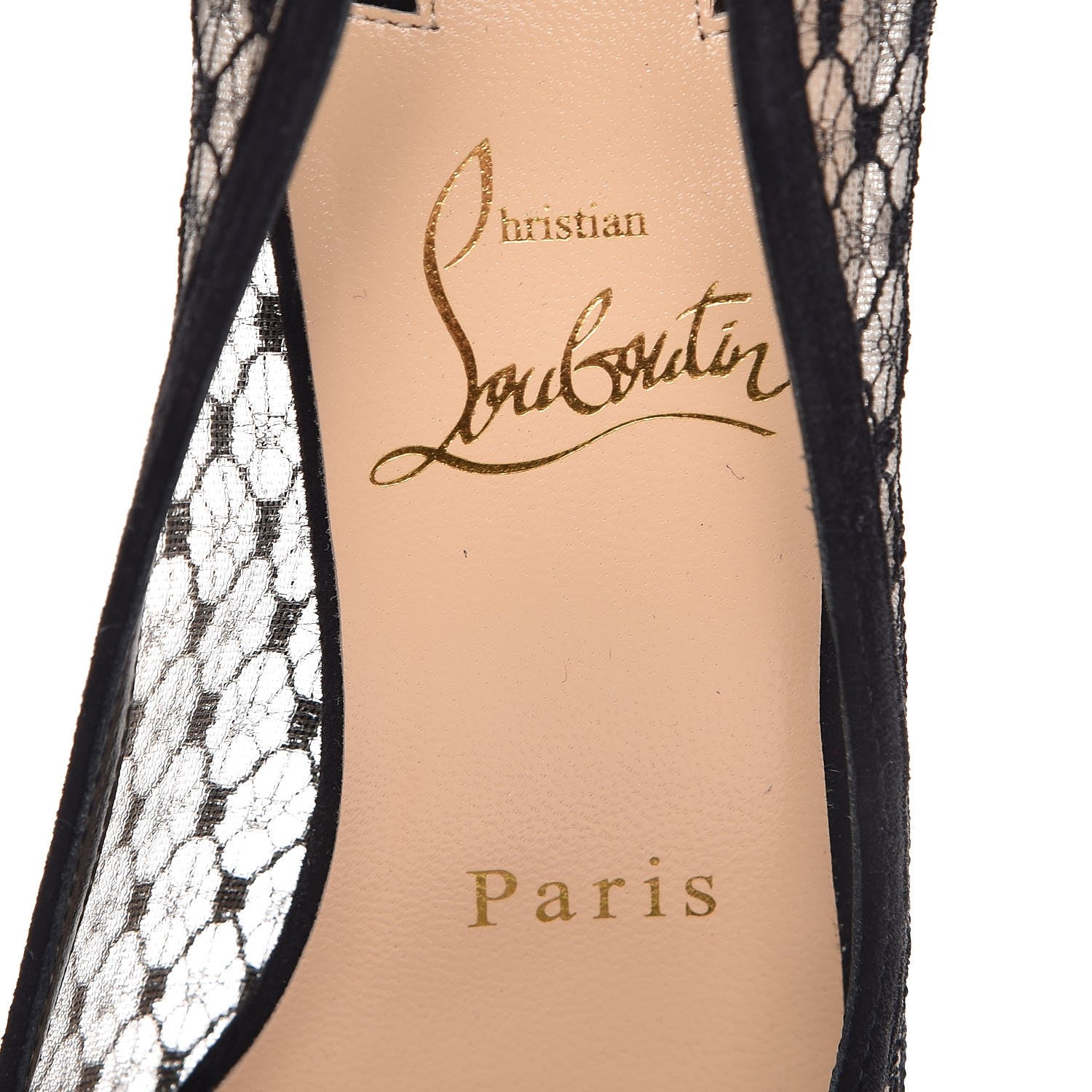 Christian Louboutin Dentelle Resille Veau Velours Neoalto 85 Pumps 36.5 Black 8 of 9