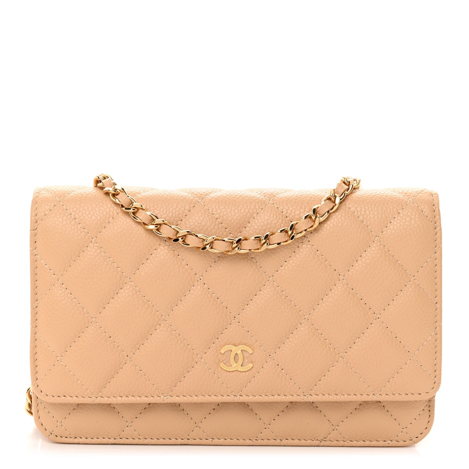 Chanel Caviar Quilted Wallet on Chain WOC Beige Clair 1 of 10