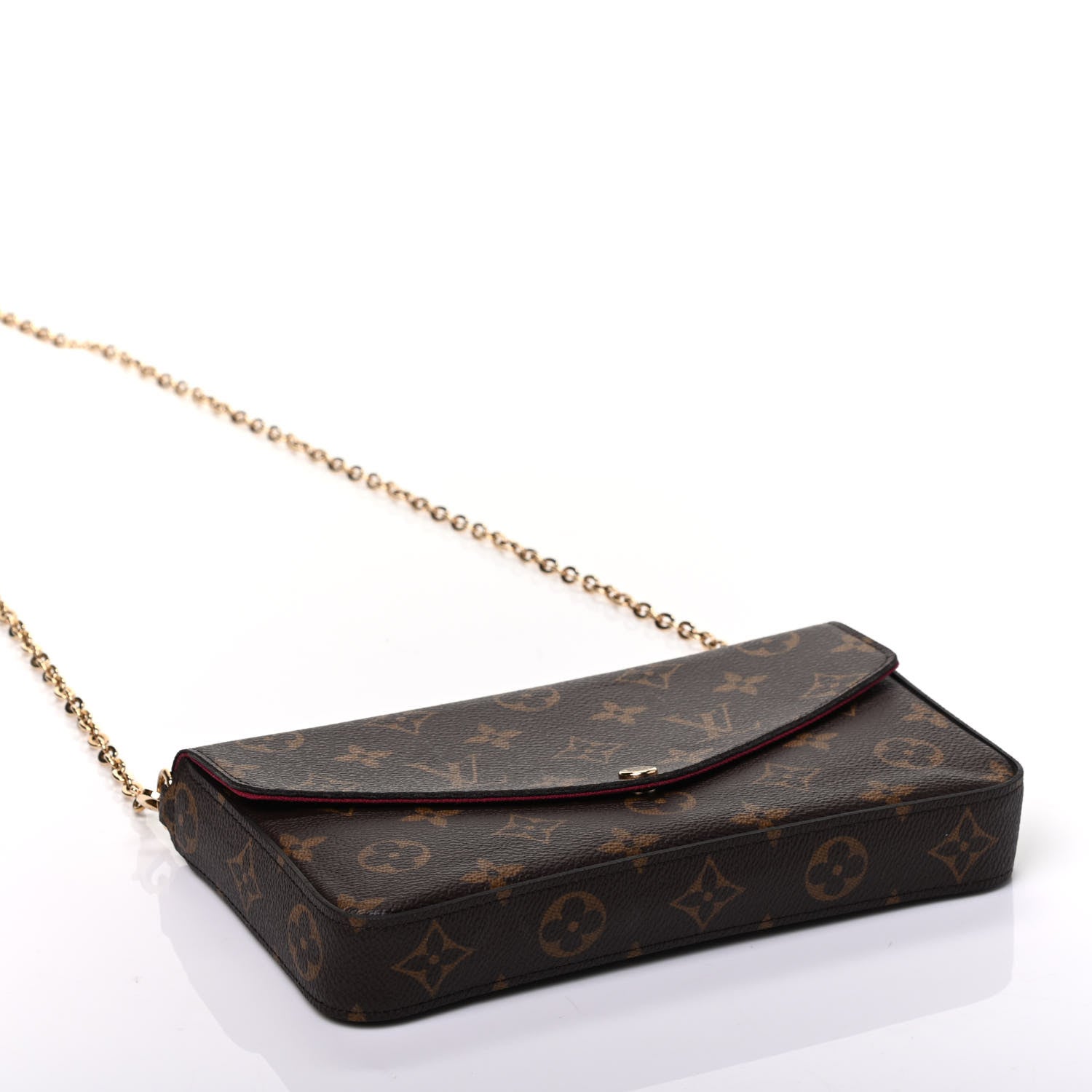 Louis Vuitton Monogram Pochette Felicie Chain Wallet Fuchsia 3 of 8