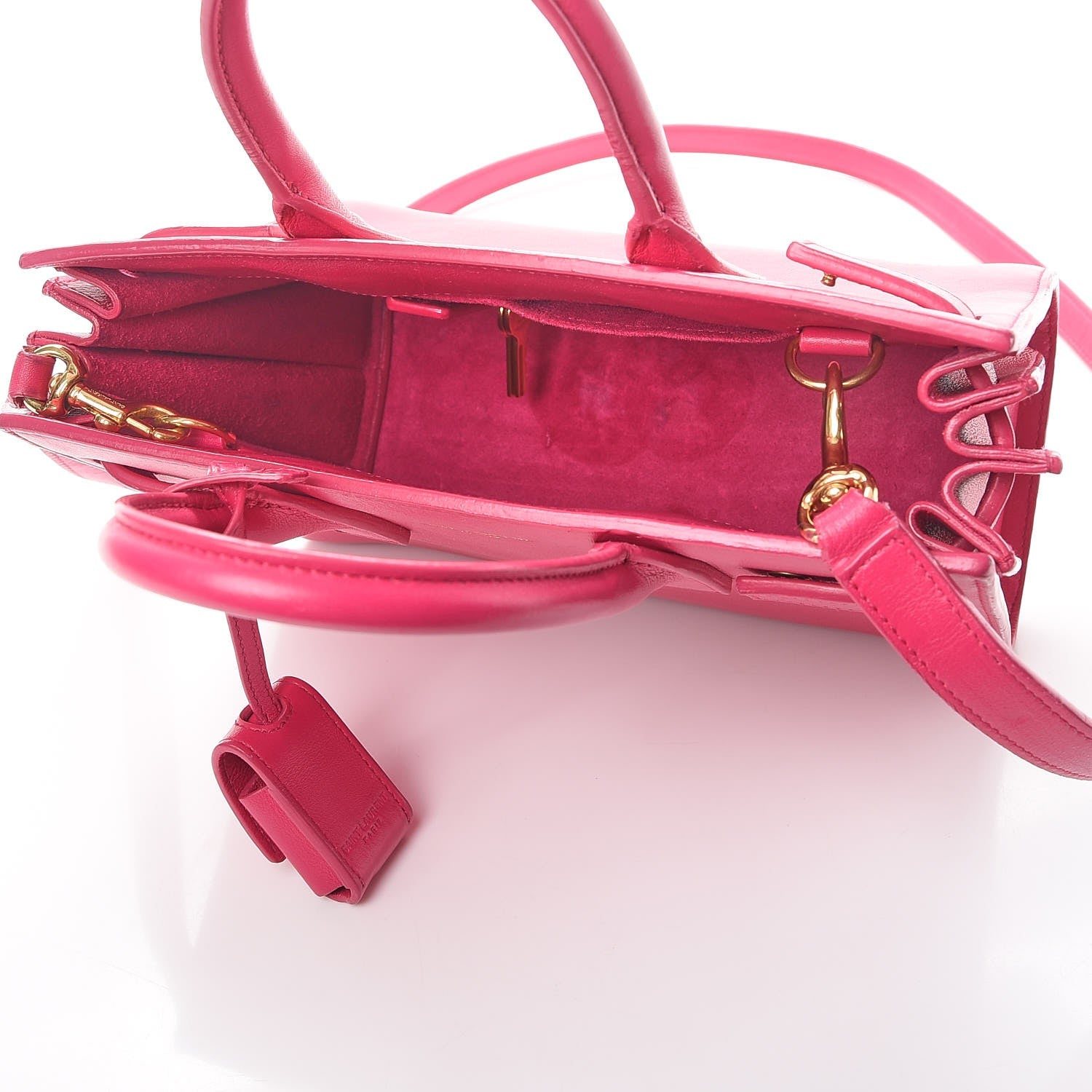 Saint Laurent Calfskin Nano Sac De Jour Lipstick Fuchsia 5 of 12