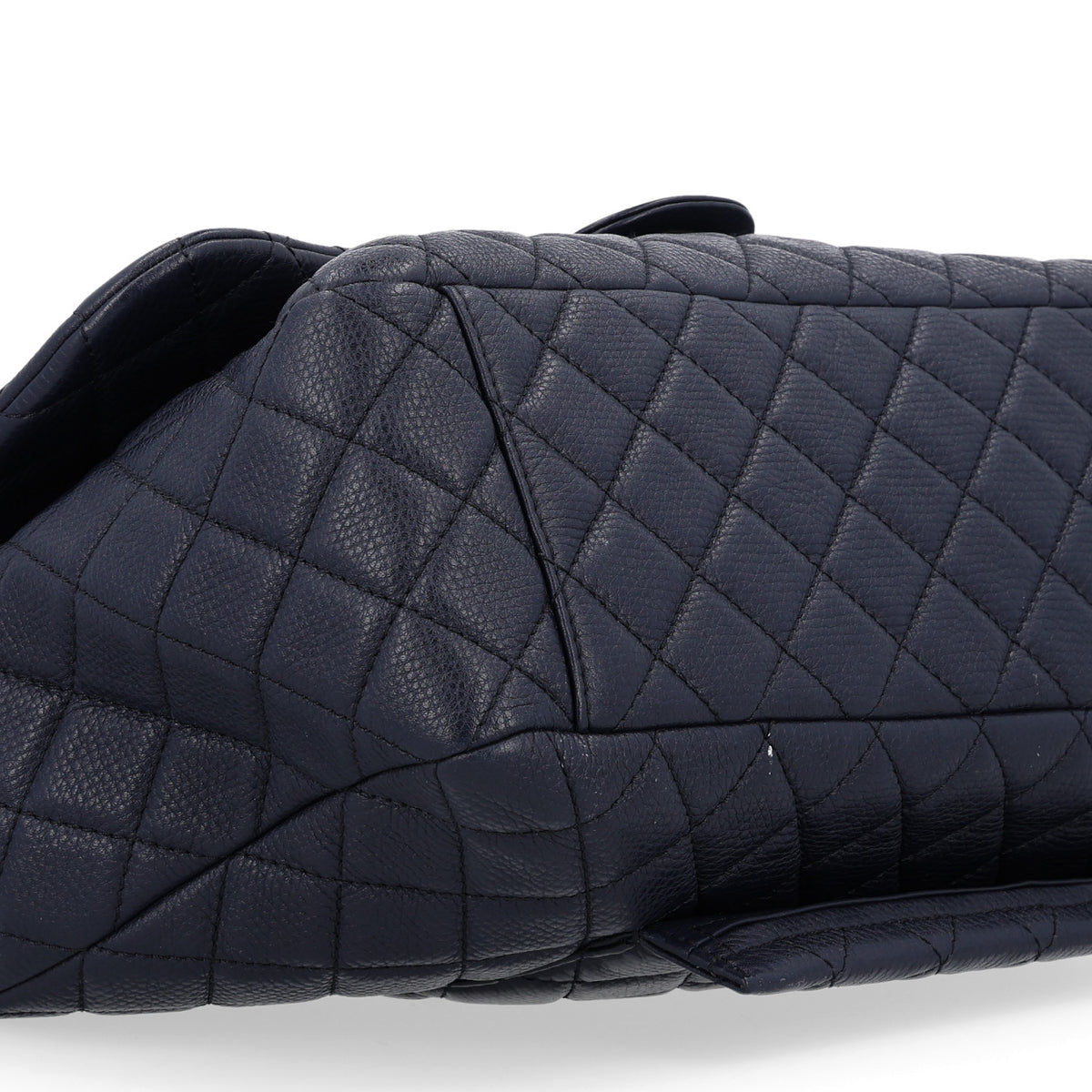 Calfskin Quilted Small XXL Travel Flap Bag Navy