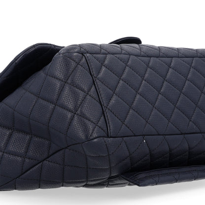 Chanel Calfskin Quilted Small XXL Travel Flap Bag Navy 8 of 9