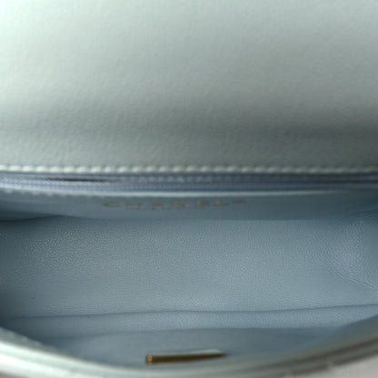 Chanel Caviar Quilted Mini Sweetheart Flap Light Blue 5 of 10