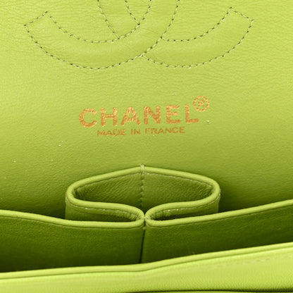 Chanel Lambskin Quilted Small Double Flap Green 6 of 13