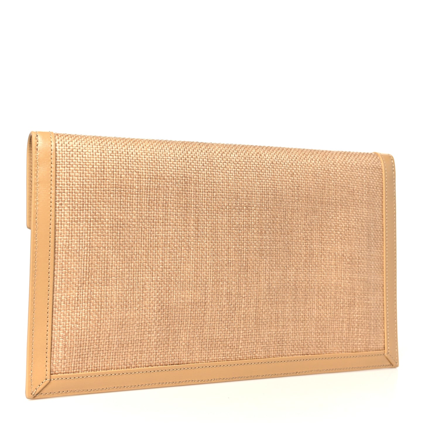 Micro Raffia Uptown Pouch Natural Hay Blush