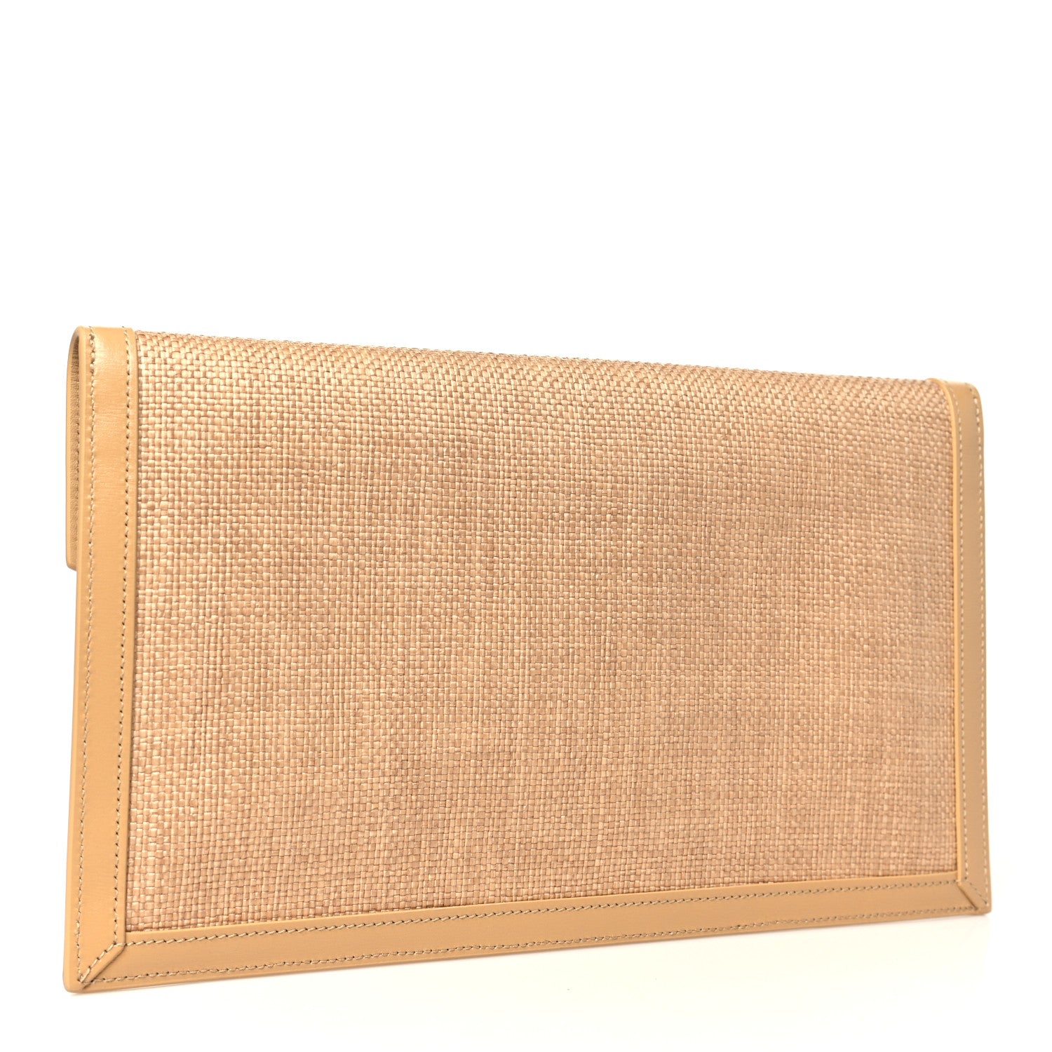 Saint Laurent Micro Raffia Uptown Pouch Natural Hay Blush 3 of 11