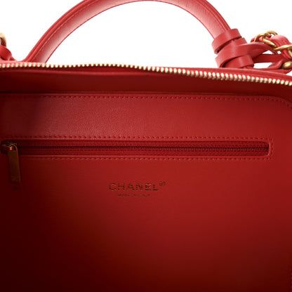 Chanel Caviar Quilted Large CC Filigree Vanity Case Coral 6 of 10