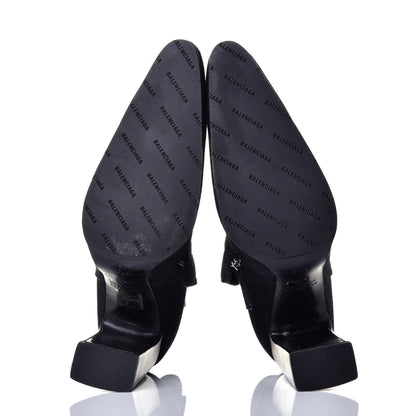 Balenciaga Denim 110mm Round Toe Ankle Boots 37.5 Black 5 of 10