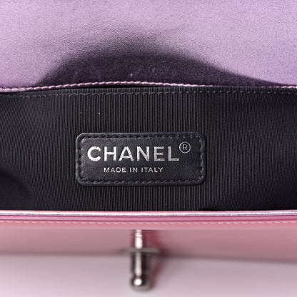 Chanel Metallic Patent Calfskin Quilted Medium Boy Flap Light Pink 6 of 17