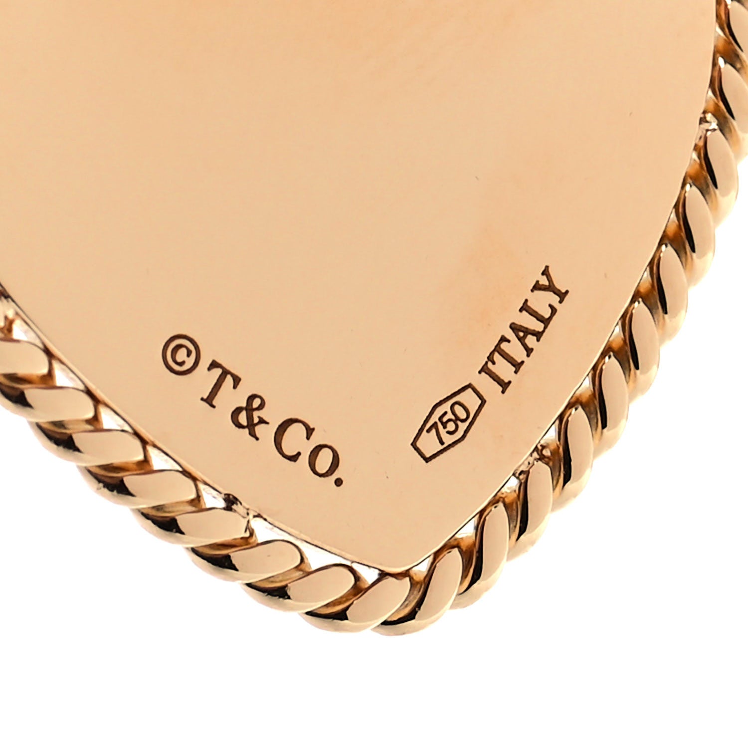 Tiffany 18K Yellow Gold Twist Heart Charm 3 of 3