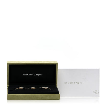 Van Cleef & Arpels 18K Yellow Gold Mother of Pearl 5 Motifs Vintage Alhambra Bracelet 4 of 4