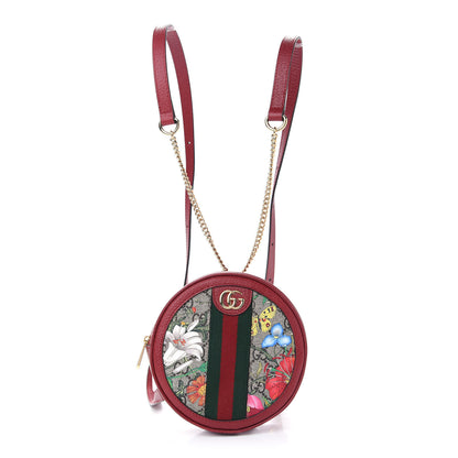 Gucci GG Supreme Monogram Web Flora Mini Ophidia Round Backpack Red 1 of 8