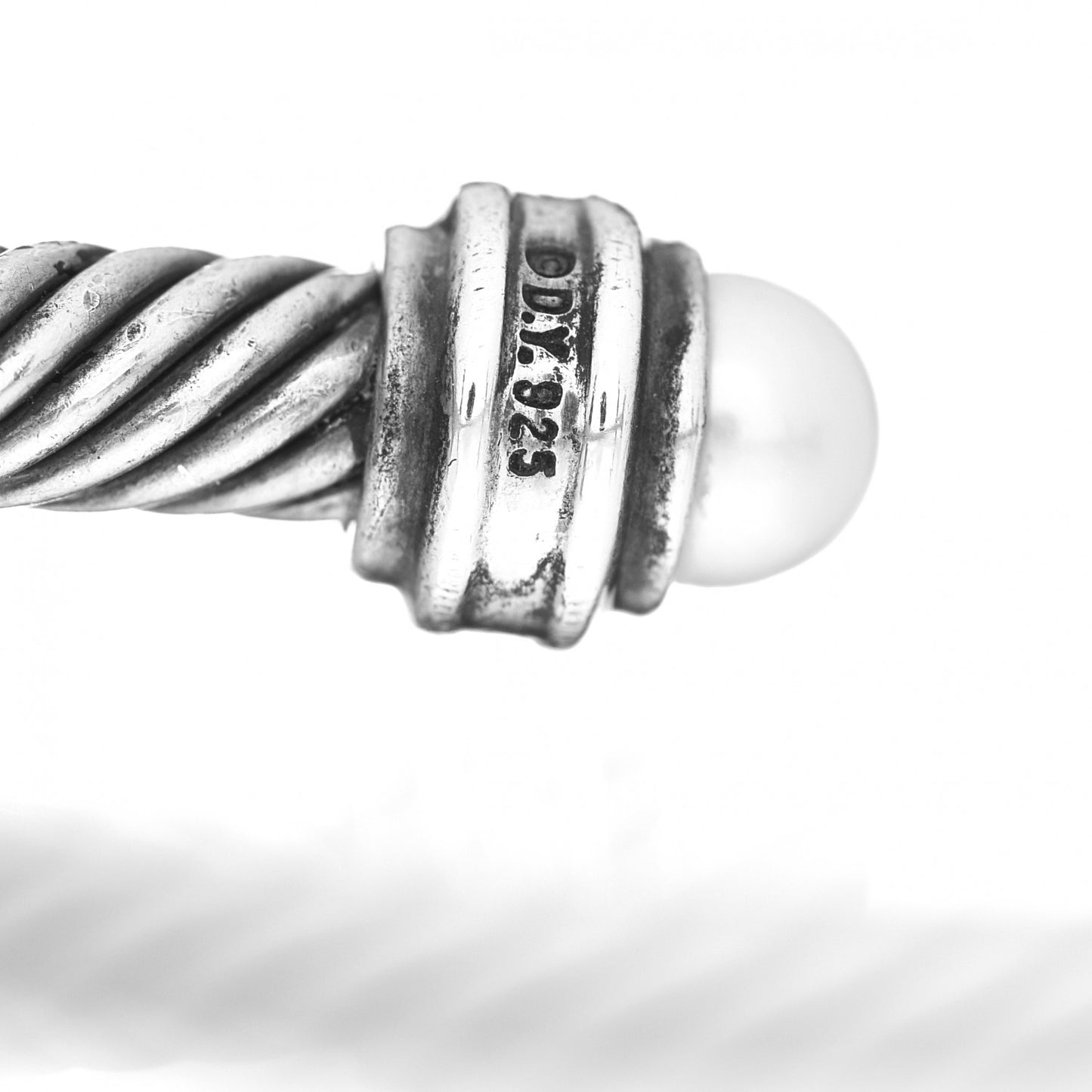 Sterling Silver Diamond Pearl 5mm Cable Classics Princess Bracelet