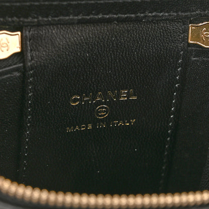 Chanel Lambskin Quilted Top Handle Mini Vanity Case With Chain Black 8 of 12