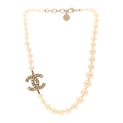 Chanel Graduated Pearl CC Short Necklace Gold 3 of 5