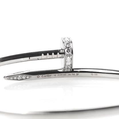 Cartier 18K White Gold Diamond Juste Un Clou Bracelet 18 4 of 6