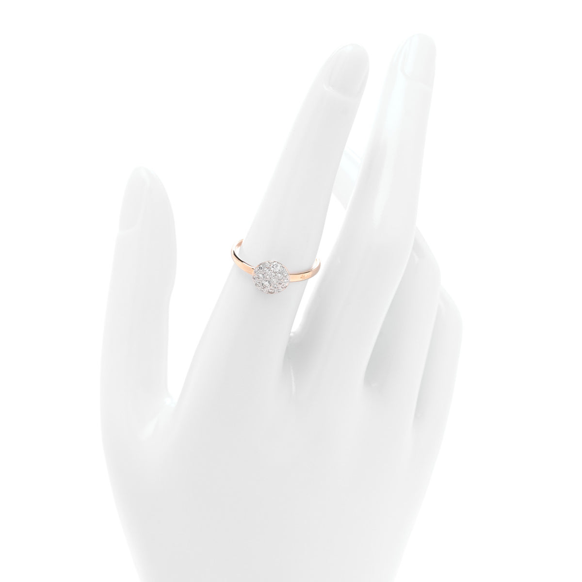 Pomellato 18K Rose Gold Diamond Small Round Sabbia Ring 55 7.25 2 of 5