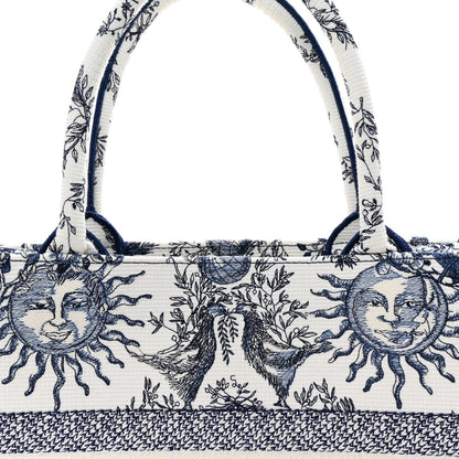 Christian Dior Canvas Embroidered Medium Toile De Jouy Soleil Book Tote Blue 7 of 9