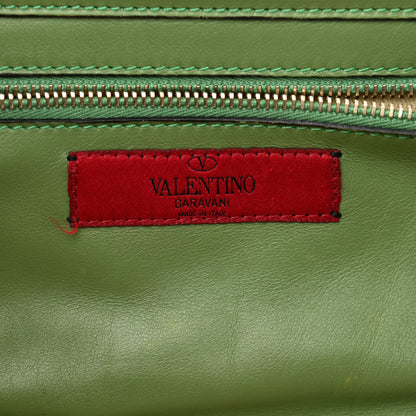 Valentino Garavani Vitello Colorblock Small Rockstud Tote Deep Rose Clover Grey Scarlet 6 of 16