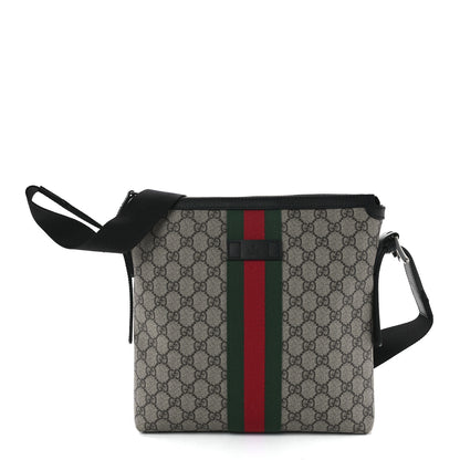 Gucci GG Supreme Monogram Web Messenger Bag Black 1 of 13