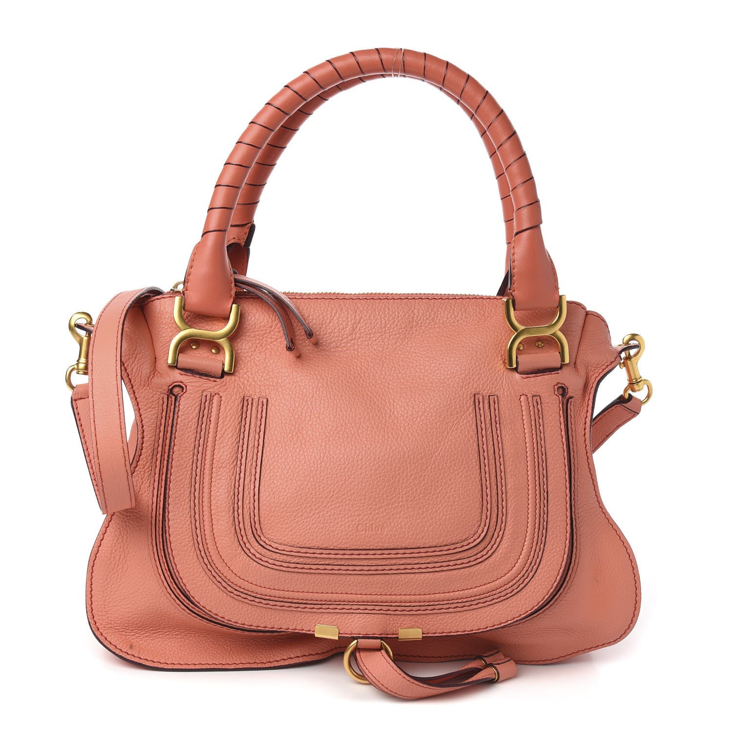 Chloe Calfskin Medium Marcie Satchel Coral Pop 1 of 11