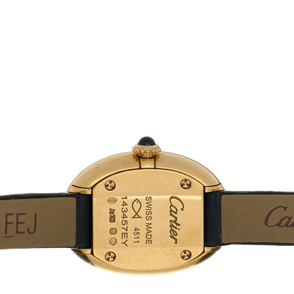 Cartier 18K Yellow Gold Calfskin 18mm Baignoire Quartz Watch 4 of 5