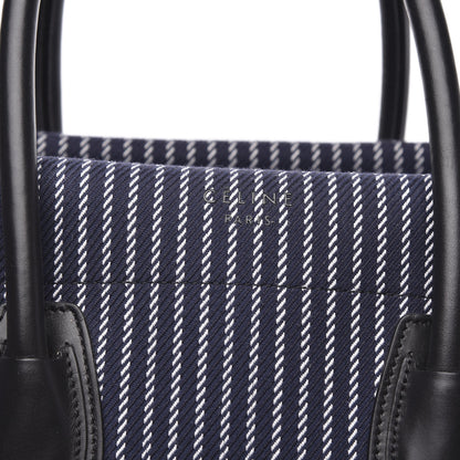 Celine Cotton Canvas Striped Medium Phantom Luggage Navy White 11 of 11