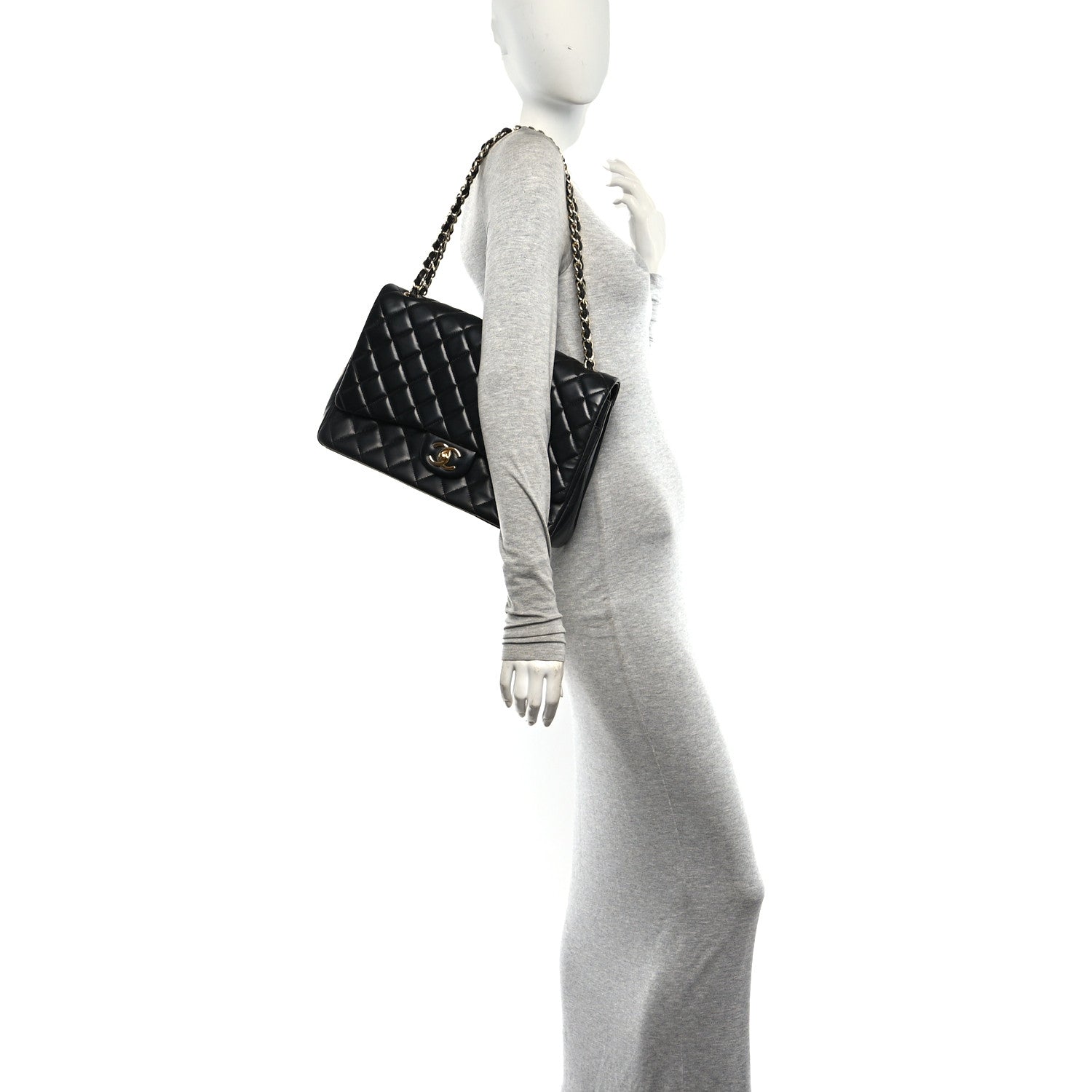 Chanel Lambskin Quilted Maxi Double Flap Black 2 of 10