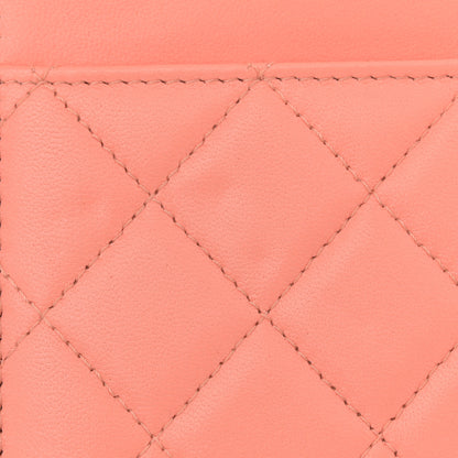 Chanel Lambskin Quilted Pearl Crush Wallet on Chain WOC Light Orange 3 of 11