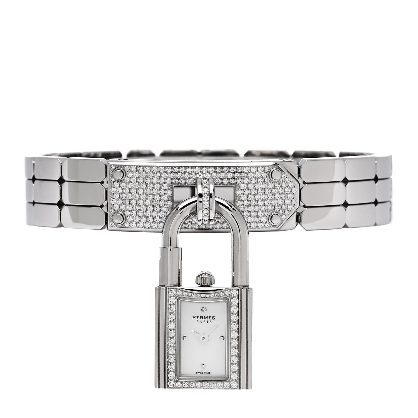 Stainless Steel Diamond Pave 16mm Kelly Quartz Watch