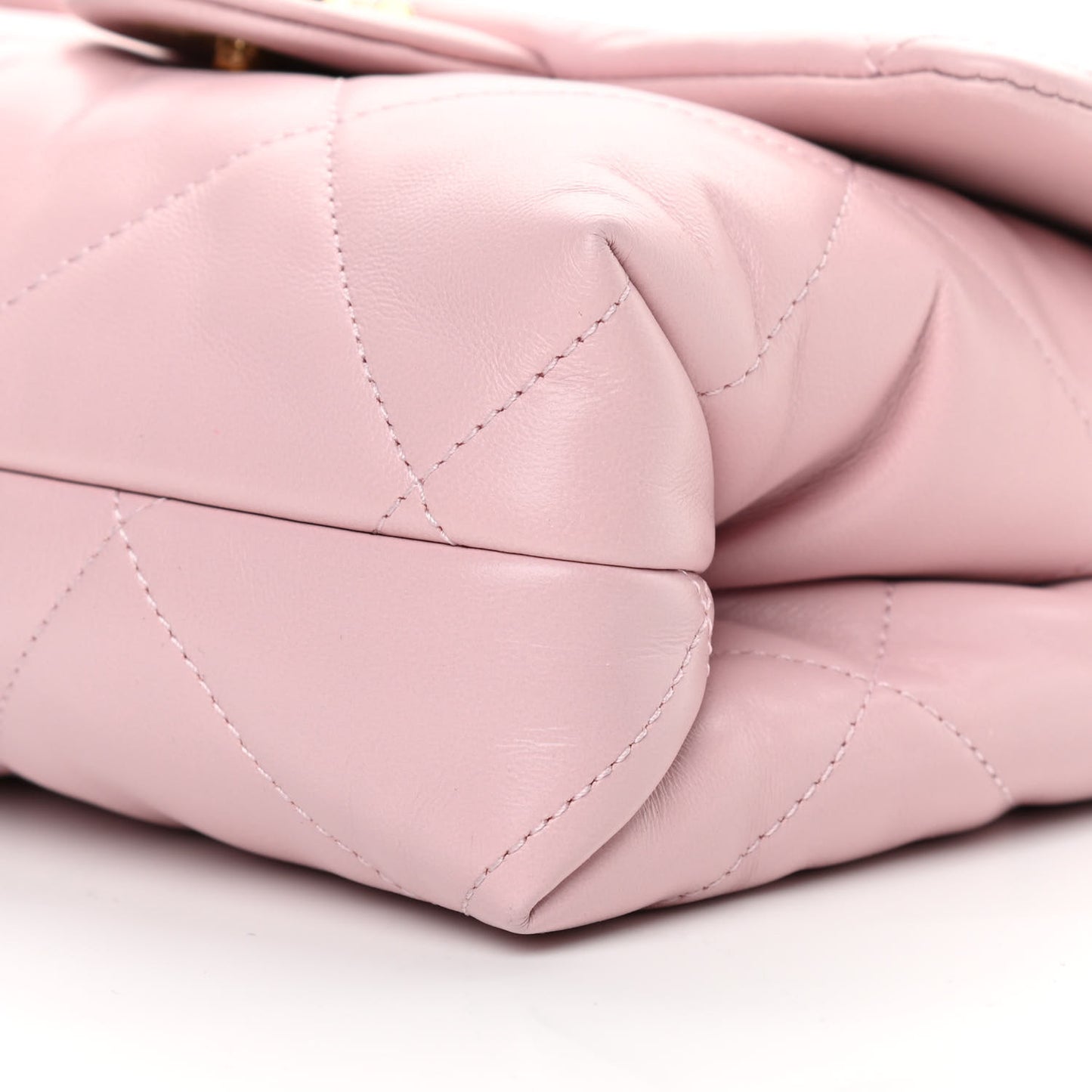 Lambskin Quilted Small Chain Top Handle Flap Rose Clair
