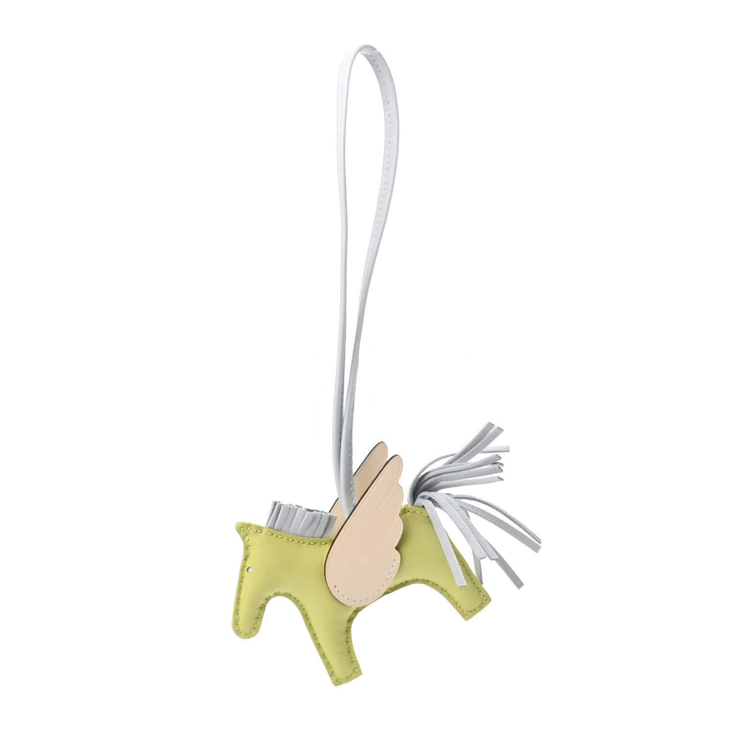 Hermes Milo Lambskin Grigri Rodeo Pegase Horse Bag Charm PM Jaune Bourgeon Bleu Brume Nata 1 of 4