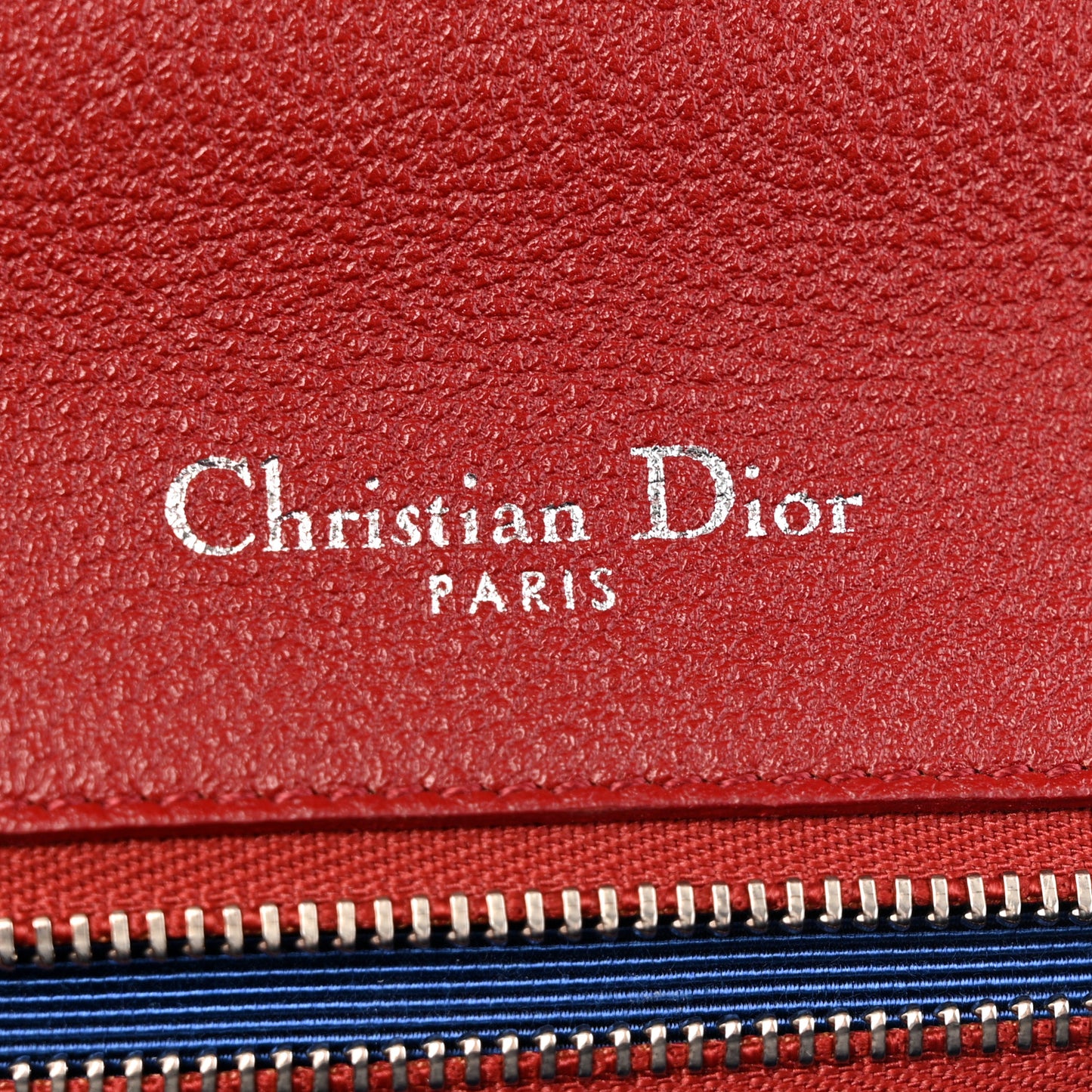 Grained Calfskin Medium Diorama Flap Bag Red