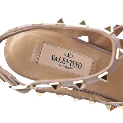 Valentino Garavani Patent Nappa Rockstud Ankle Strap 100mm Pumps 36 Rosso Valentino Poudre 6 of 18