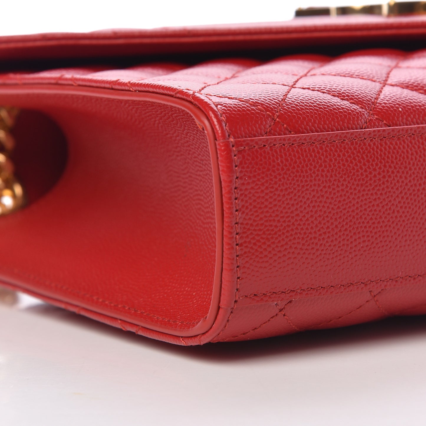 Grain De Poudre Textured Mixed Matelasse Triquilt Medium Monogram Satchel New Red