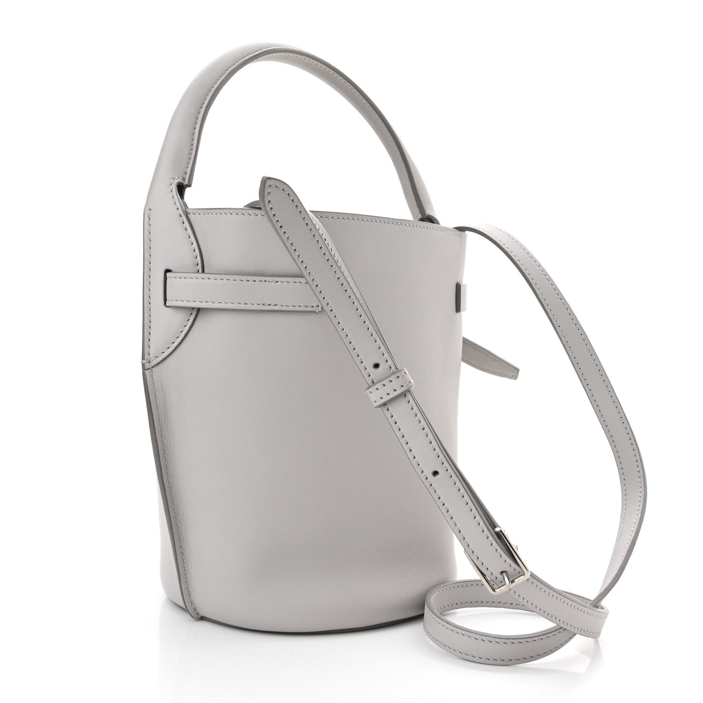 Smooth Calfskin Nano Big Bag Bucket Light Grey