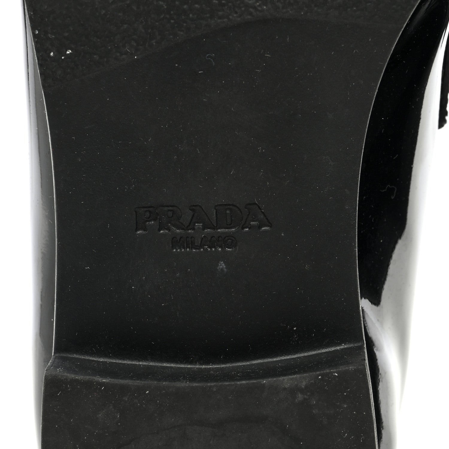 Prada Vernice Triangle Womens Loafers 37 Black 6 of 8