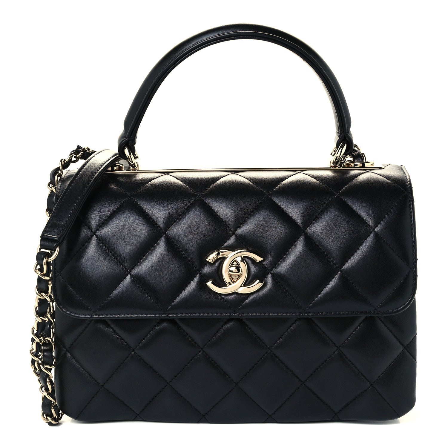 Chanel Lambskin Quilted Small Trendy CC Dual Handle Flap Bag Black 1 of 12