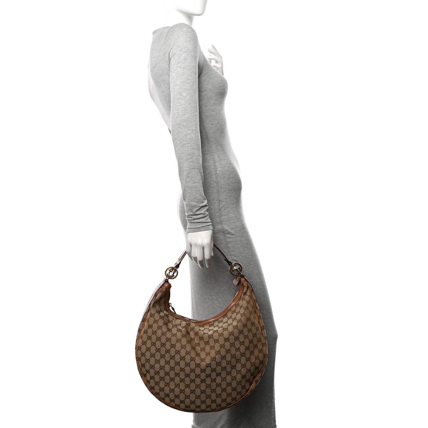 Monogram Large GG Twins Hobo Brown